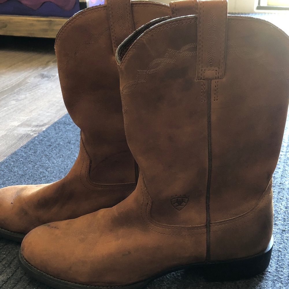Ariat Brown Suede Western Work Boots